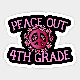 Peace out 4th grade Sticker